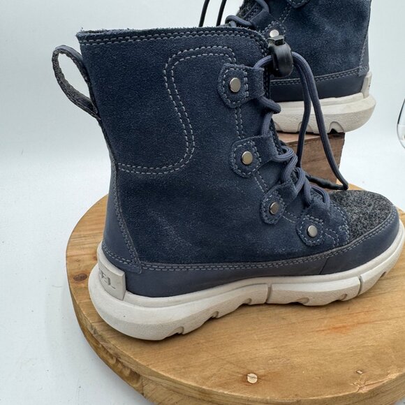 SOREL EXPLORER WATERPROOF LACE-UP INSULATED BOOTS IN INDIA INK NWT KIDS SIZE 13 - Picture 4 of 12
